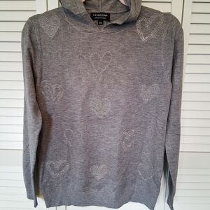 Christina Gray Heart Sweater